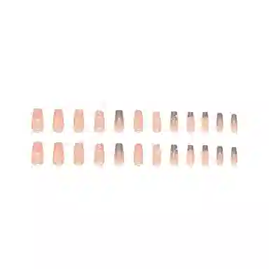 馨枕居 珍珠蝴蝶  穿戴甲 长方粉色渐变 爆闪