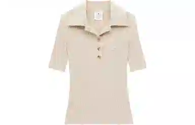 COURREGES SS24 RIB KNIT POLO Polo Sand