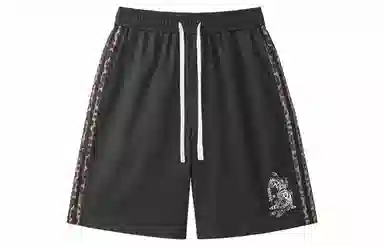 王者荣耀 裴擒虎款 美式复古撞色虎纹宽松舒适通勤高街百搭直筒垂感五分抽绳休闲短裤 男女同款