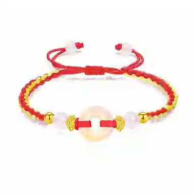 希遇 新中式国潮来财 好运平安扣 小众设计精致百搭 事事如意 合金 手绳 男女同款情侣款