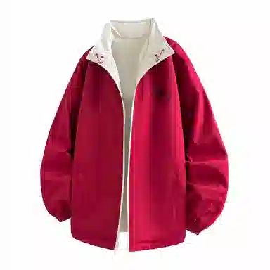 兰缪 美式高街风复古纯色基础款字母品牌防风日常山系通勤户外百搭运动休闲宽松长袖夹克外套 男女同款