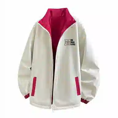 兰缪 美式高街风复古纯色基础款字母品牌防风日常山系通勤户外百搭运动休闲宽松长袖夹克外套 男女同款