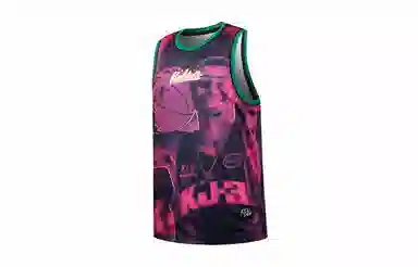 乔丹 满印字母圆领舒适透气百搭休闲篮球背心 男款 智能粉印花