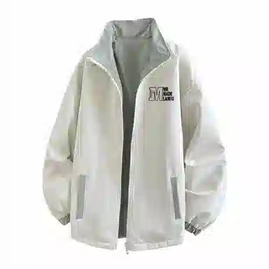 兰缪 美式高街风复古纯色基础款字母品牌防风日常山系通勤户外百搭运动休闲宽松长袖夹克外套 男女同款