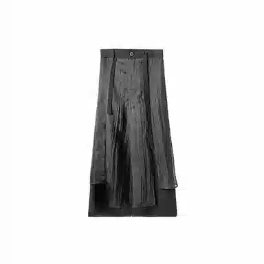 幻象者 原创设计宽松直筒八分裤子武士裤裙休闲裤 男女同款 黑色