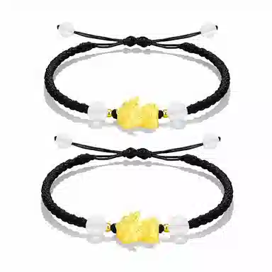 饰伴 【灵瑞貔貅·腕间纳福】招财可爱精致小众好运 合金 手绳 男女同款情侣款