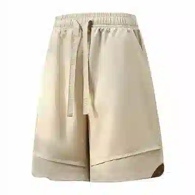 兰缪 日系简约纯色基础款日常通勤舒适美式复古透气户外运动百搭宽松五分裤休闲短裤 男女同款