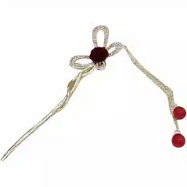 指尖瑰宝 玫瑰蝴蝶流苏步摇发饰 简约高级 将玫瑰藏于脑后 期盼与你奔赴 合金 发簪 女款