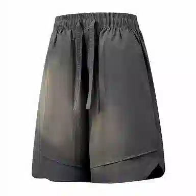 兰缪 日系简约纯色基础款日常通勤舒适美式复古透气户外运动百搭宽松五分裤休闲短裤 男女同款