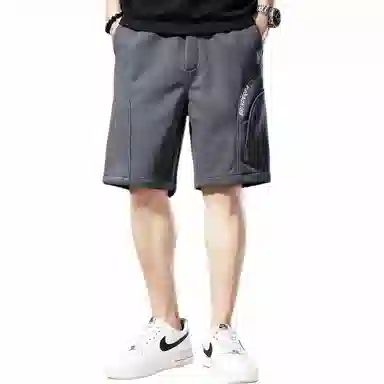 贵色 美式高街重工水洗学院风松弛感设计感针织薄款宽松慵懒风五分中裤子休闲短裤 男女同款