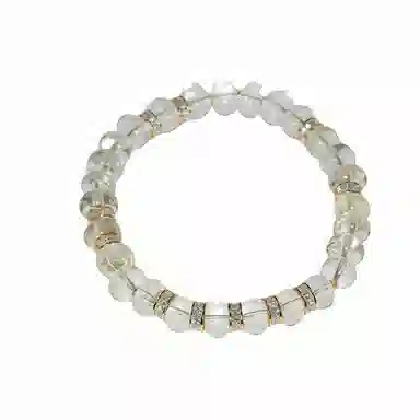 金杰福 星芒金钥 极光金色几何能量环轻奢小众精致天然 白水晶 手串 女款