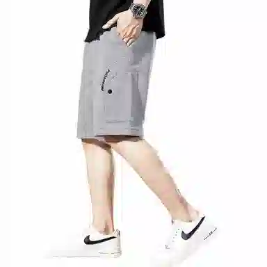 贵色 美式高街重工水洗学院风松弛感设计感针织薄款宽松慵懒风五分中裤子休闲短裤 男女同款