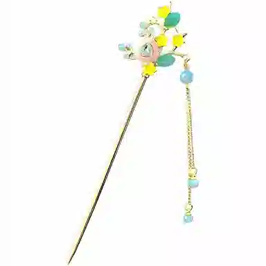 【白茶与你】 指尖瑰宝 超仙古风爱心花朵流苏步摇仙气飘飘宛如下凡汉服盘发国风步摇头饰高级感发钗 合金 发簪 女款