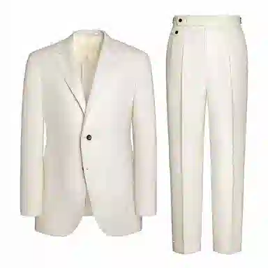 SKARO Linen Business Suit White