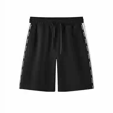 森马 宽松针织肌理感松紧腰五分休闲短裤 男款