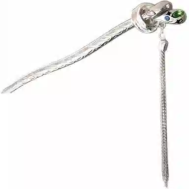 【山行野宿】 指尖瑰宝 银色打结流苏发钗高级小众冷淡风簪子后脑勺盘发发饰简约气质日常通勤百搭稳重 锆石 发簪 女款