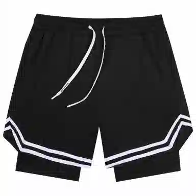 吾皇猫 渐变美式复古基础简约百搭舒适透气运动跑步防偷窥裤子休闲假两件短裤五分篮球裤 男女同款