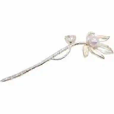 【共绘浪漫】 指尖瑰宝 古风莲花莲蓬汉服盘发清冷典雅优雅气质接你心头的月亮乘进一片新中式轻奢 镀银/珍珠 发簪 女款