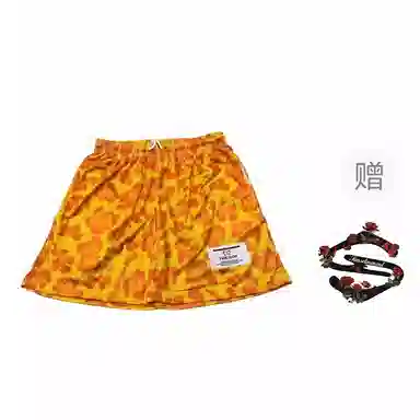 物质公式 美式复古豹纹假两件运动透气速干三分裤宽松百搭跑步健身直筒短裤潮流高街篮球裤 男女同款