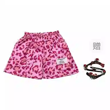 物质公式 美式复古豹纹假两件运动透气速干三分裤宽松百搭跑步健身直筒短裤潮流高街篮球裤 男女同款