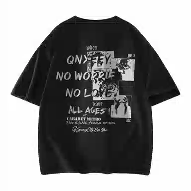 Qnxeey Vintage Cartoon Print T-Shirt