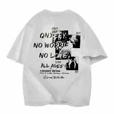 Qnxeey Vintage Cartoon Print T-Shirt