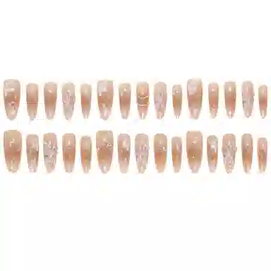 馨枕居 立体蝴蝶  穿戴甲 杏仁裸色纯色 镜面