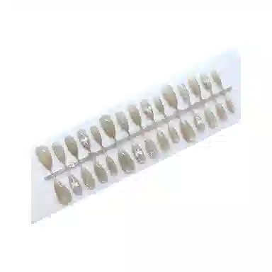 馨枕居 浅棕立体格纹蝴蝶结  穿戴甲 杏仁金色纯色 纯欲