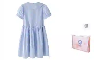 东鲸岁时记 海边度假气质高级感短袖连衣裙 女款 礼盒装 蓝色