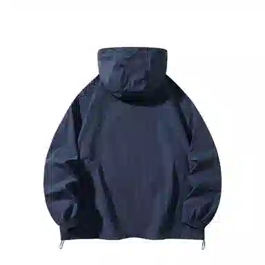 潮流舒适宽松美式时尚设计感简约山系户外露营通勤轻薄运动吸汗速干休闲多功能超轻透气凉感抽绳连帽情侣百搭外套防晒服 男女同款