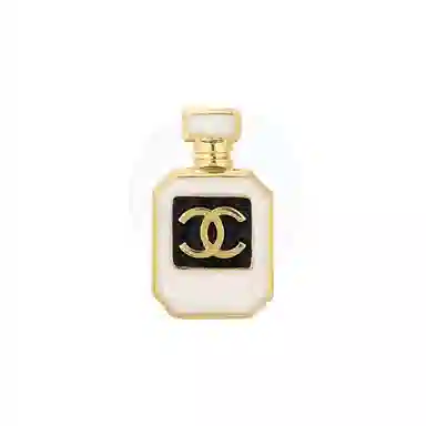 CHANEL Logo Enamel Earrings White