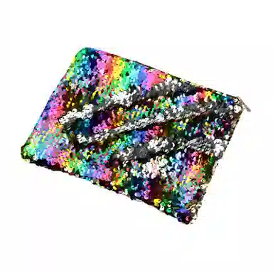 馨枕居 新金色拉链双面笔袋亮片美人鱼笔袋化妆包