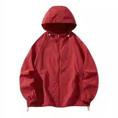 潮流舒适宽松美式时尚设计感简约山系户外露营通勤轻薄运动吸汗速干休闲多功能超轻透气凉感抽绳连帽情侣百搭外套防晒服 男女同款