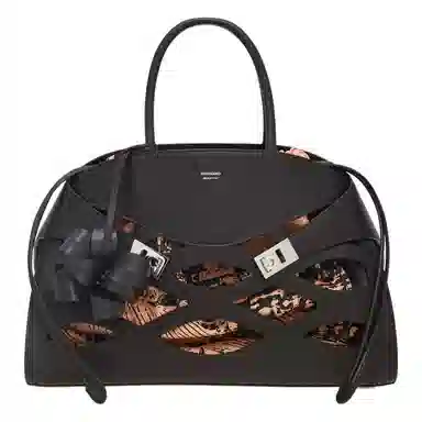 Ferragamo Back to Earth Large Handbag Morocco Brown