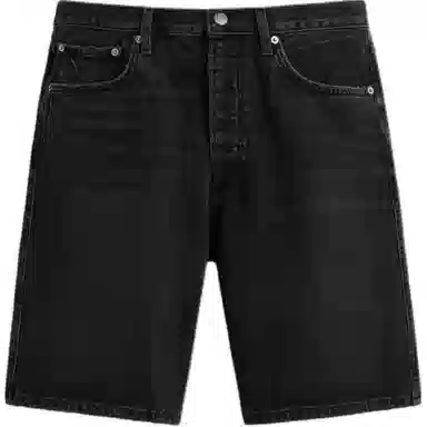ZARA Straight Wash Denim Shorts Carbon