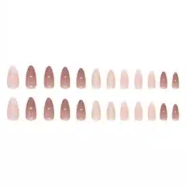 馨枕居 气质显白  穿戴甲 杏仁裸色浅咖跳色 细闪