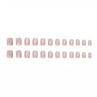 馨枕居 可拆卸粉透玻璃珠  穿戴甲 短款粉色纯色 猫眼