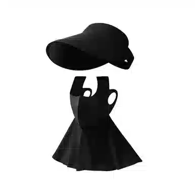 【UPF50+二合一】 祎步康 可拆卸 夏季防紫外线全脸护颈一体遮阳帽百搭冰丝口罩 锦纶 防晒面罩 女款