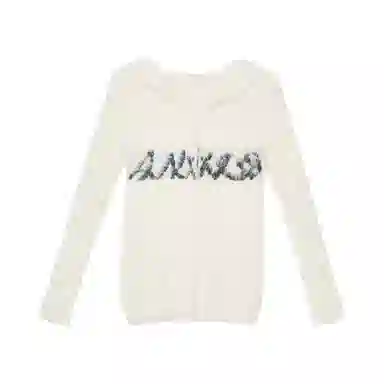 柏黛妃 一字领慵懒风字母软糯针织衫 女款