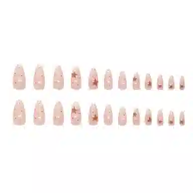 馨枕居 星星跳色波点渐变清甜百搭可拆卸  穿戴甲 杏仁奶白色晕染 可爱