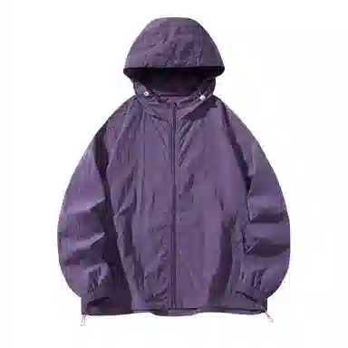 潮流舒适宽松美式时尚设计感简约山系户外露营通勤轻薄运动吸汗速干休闲多功能超轻透气凉感抽绳连帽情侣百搭外套防晒服 男女同款