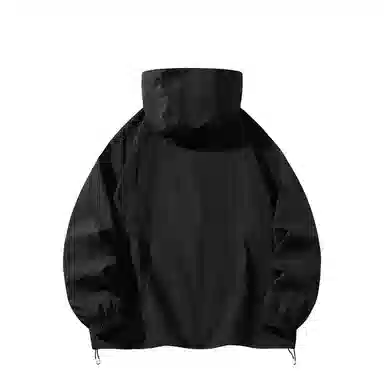 潮流舒适宽松美式时尚设计感简约山系户外露营通勤轻薄运动吸汗速干休闲多功能超轻透气凉感抽绳连帽情侣百搭外套防晒服 男女同款