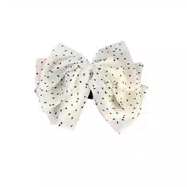 丹琴 法式飘带复古波点黑色蝴蝶结抓夹半扎发卡韩式高级后脑勺鲨鱼夹子 雪纺 发夹 女款