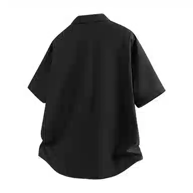 顶峰保罗 薄款翻领宽松休闲百搭通勤潮流简约短袖衬衫 男女同款