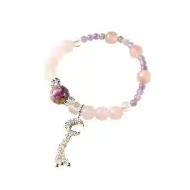 【月升沧海】 指尖瑰宝 月亮手饰招桃花旺人缘转运珠事业顺遂桃花不断身体健康八方来财财源滚滚平安喜乐手饰天然 粉水晶 手串 女款