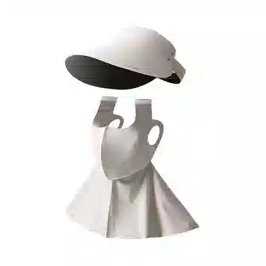 【UPF50+二合一】 祎步康 可拆卸 夏季防紫外线全脸护颈一体遮阳帽百搭冰丝口罩 锦纶 防晒面罩 女款