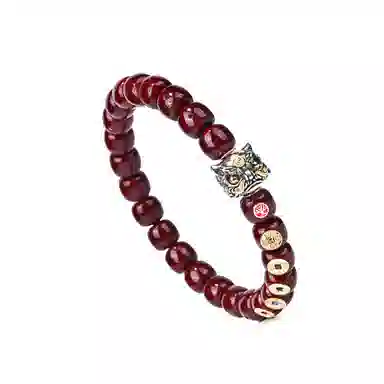 钰澜文玩 麒麟降瑞朱供镶嵌单圈文玩手把件 菩提根 手串 男女同款情侣款