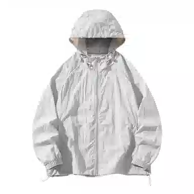 潮流舒适宽松美式时尚设计感简约山系户外露营通勤轻薄运动吸汗速干休闲多功能超轻透气凉感抽绳连帽情侣百搭外套防晒服 男女同款