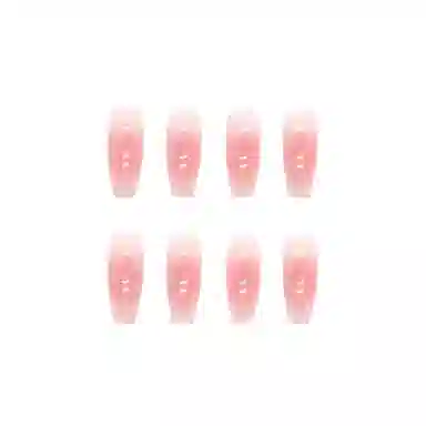 馨枕居 金线格纹法式气质简约显白百搭  穿戴甲 长款粉色纯色 纯欲