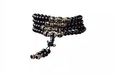 百利金 六字真言 创意设计国潮新中式复古简约精致转运 虎睛石多圈手饰 黑曜石 玉石手串 男女同款情侣款